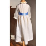 Lys ou robe de Communion à l\'espagnole - Col frou-frou, manches trois-quart et corsage à plis.