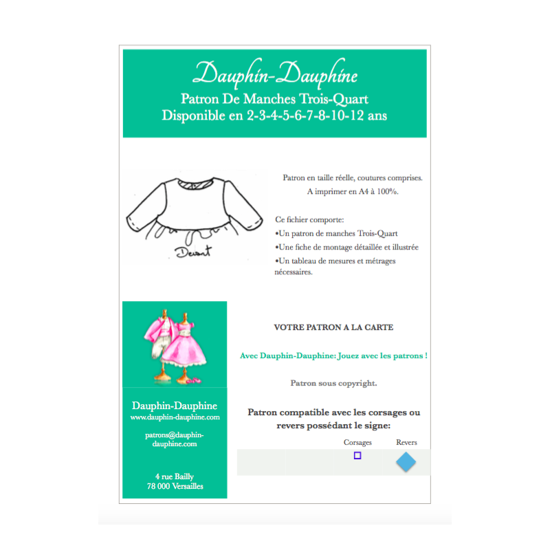 Manches trois-quart - Dauphin-Dauphine