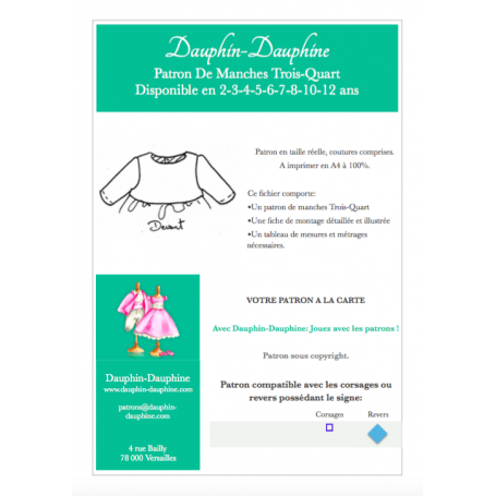 Manches trois-quart - Dauphin-Dauphine