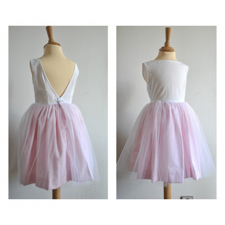 Robe dos nu et jupe en tulle