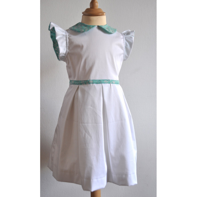 Robe col claudine et mancherons volantés - Dauphin-Dauphine