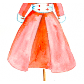 Jupe à un pli creux