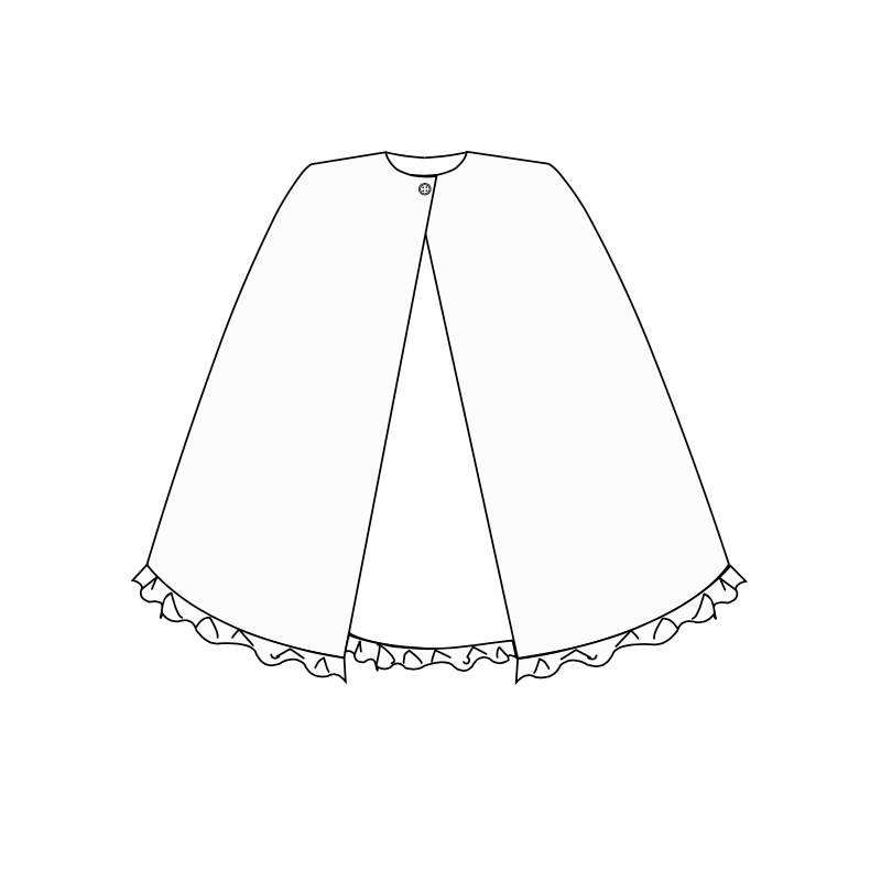 Cape volantée + cols en option 