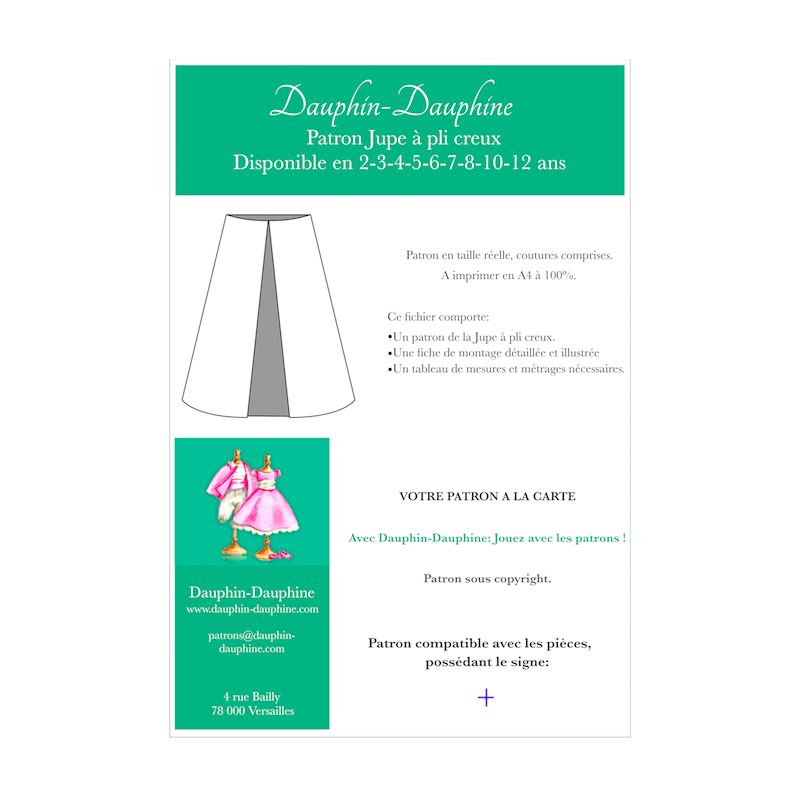 Jupe à un pli creux