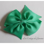 Barrette à gros noeud vert céladon