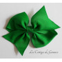 Barrette à gros noeud vert bouteille