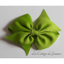 Barrette à gros noeud vert anis