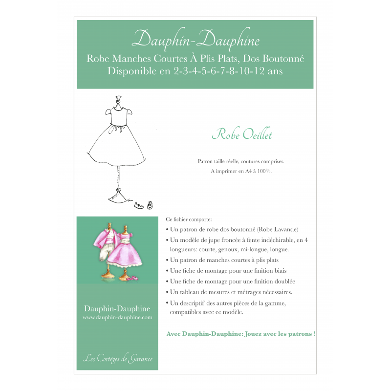 Oeillet - Robe classique et manches semi-ballon