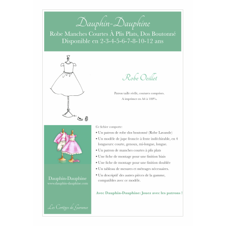 Oeillet - Robe classique et manches semi-ballon