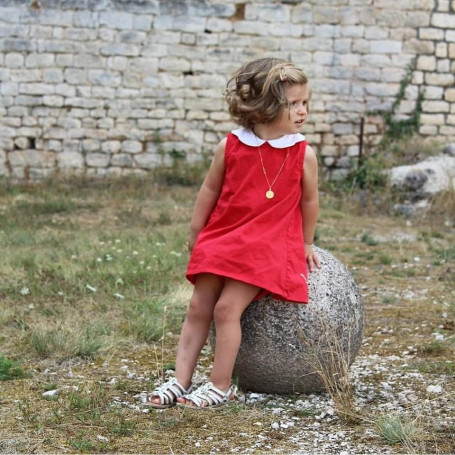 Epinette - Robe trapèze à col pétale et dos à grand pli creux