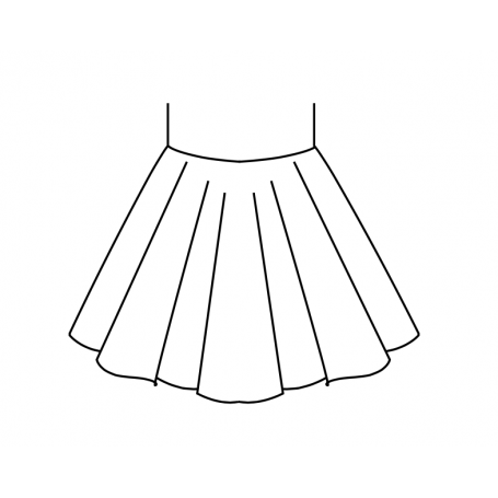 Abricot- Robe encolure bateau, manches semi-ballon et jupe patineuse