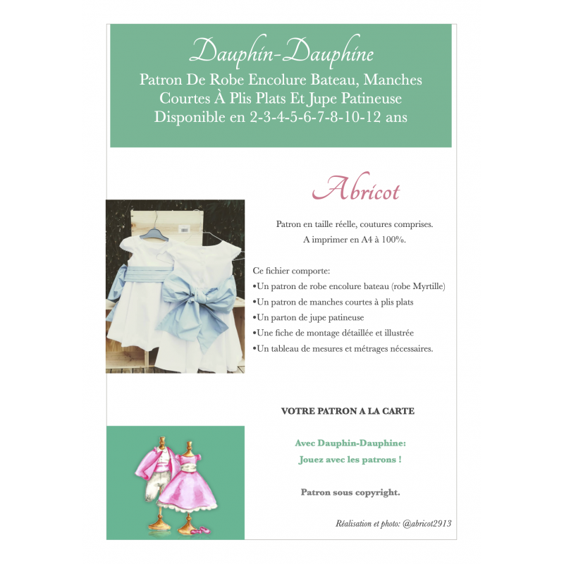 Abricot- Robe encolure bateau, manches...