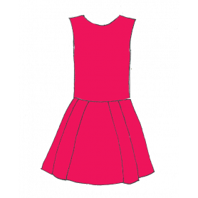 Cerise - Robe taille basse et jupe à plis plats