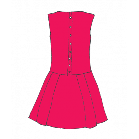 Cerise - Robe taille basse et jupe à plis plats 2