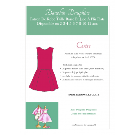 Cerise - Robe taille basse et jupe à plis plats