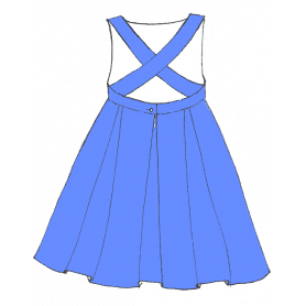 Bleuet - Robe d'été à bretelles croisées et jupe 3 plis...