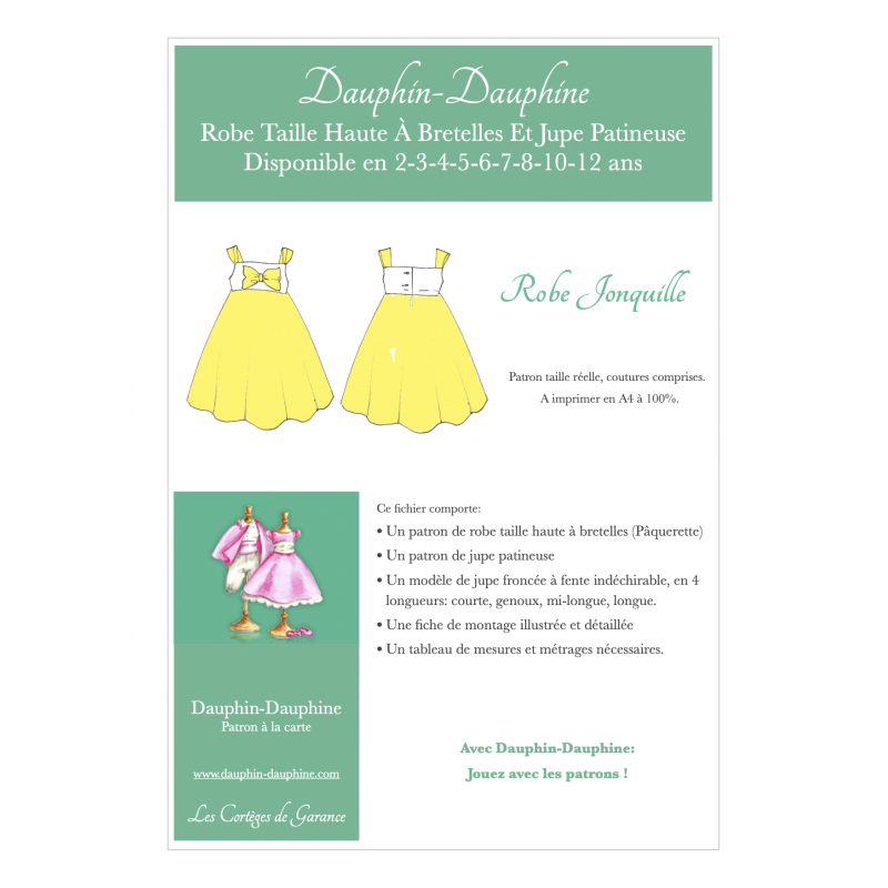 Jonquille - Robe d'été taille haute à bretelles...