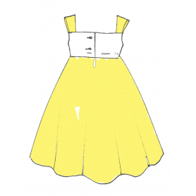 Jonquille - Robe d'été taille haute à bretelles et jupe... 2