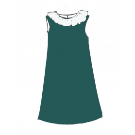 Robe trapèze et col volanté