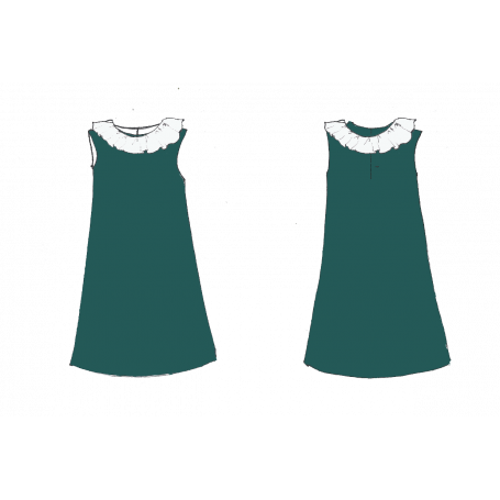 Thuya - Robe trapèze et col volanté
