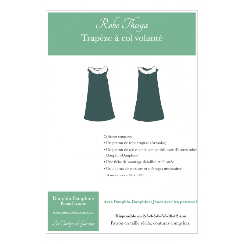 Thuya - Robe trapèze et col volanté