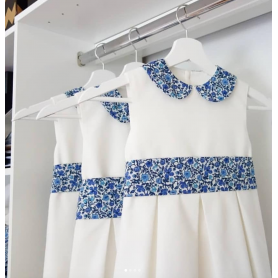 Indigo - Robe à col claudine et jupe 3 plis creux 2