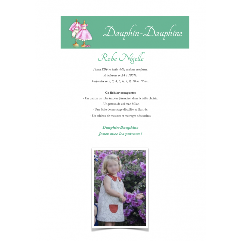 Nigelle - Robe trapèze et col