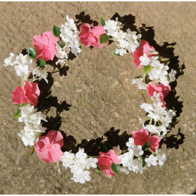 Couronne de cortège rose et blanche