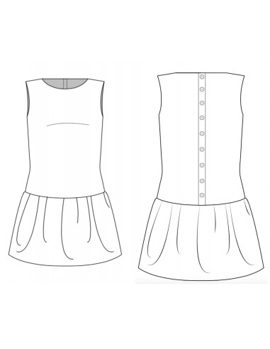 Berberis - Robe taille basse et col pétale