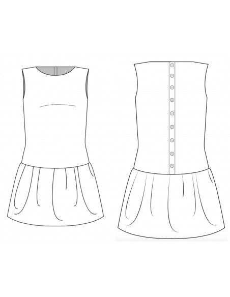 Berberis - Robe taille basse et col pétale