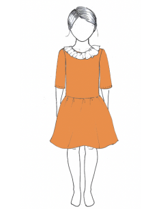 Serpolet - Robe taille basse, manches trois-quart et col...