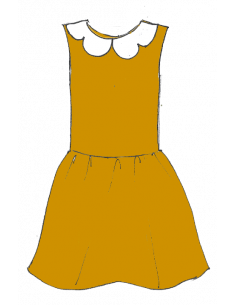 Berberis - Robe taille basse et col pétale