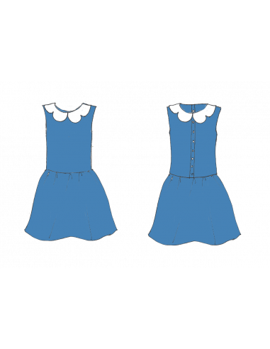 Berberis - Robe taille basse et col pétale