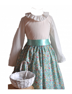 Tilleul - Robe à manches longues et col volanté