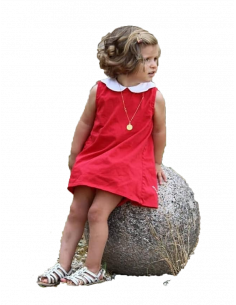 Epinette - Robe trapèze à col pétale et dos à grand pli...