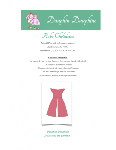 Chélidoine - Robe encolure bateau, mancherons...