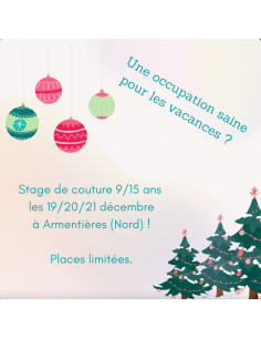 Stage de couture enfant vacances de Noël (NORD)