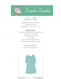 Aloe - Robe trapèze à col claudine et manches trois-quart 2