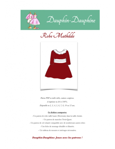 Cortège Mathilde - Robe taille haute, col...