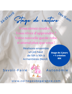 24 et 25 avril 2023: Stage de couture ado: réaliser un... 2