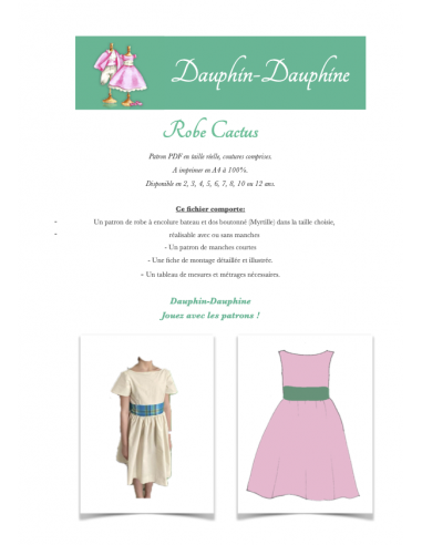 Cactus - Robe encolure bateau à manches courtes