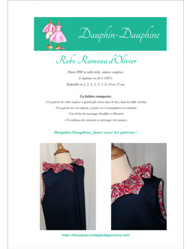 Rameau d'Olivier - Robe trapèze à grand pli...