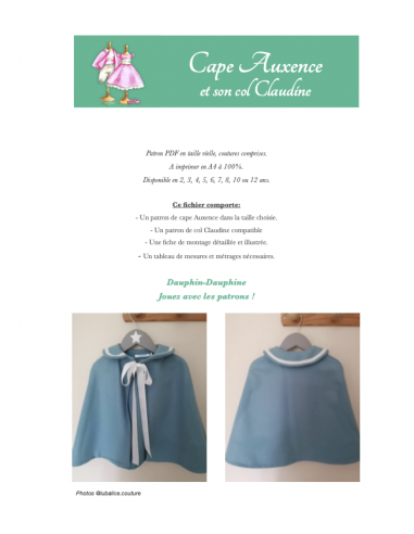 Cape mixte Auxence à col Claudine