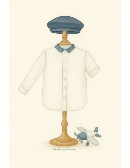 Chemise col boutonnée à col chemise, un grand classique du cortège.