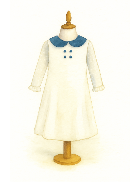 Aloe, patron robe trapèze, manches trois-quart et col Claudine.