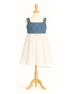 Rose de Damas, Patron de robe d'été à bretelles et 3 plis creux. pour cortège de demoiselles d'honneur et cérémonie