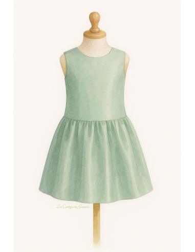 Robe taille basse pour demoiselle d'honneur ou cortège de mariage.