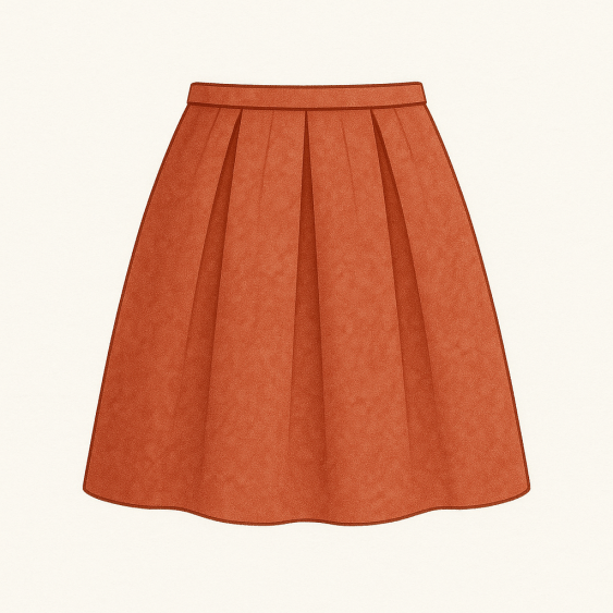 Jupe 1: 3 plis creux