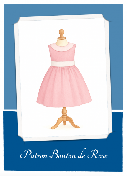 Bouton de Rose - Robe taille haute à col rond plat 2