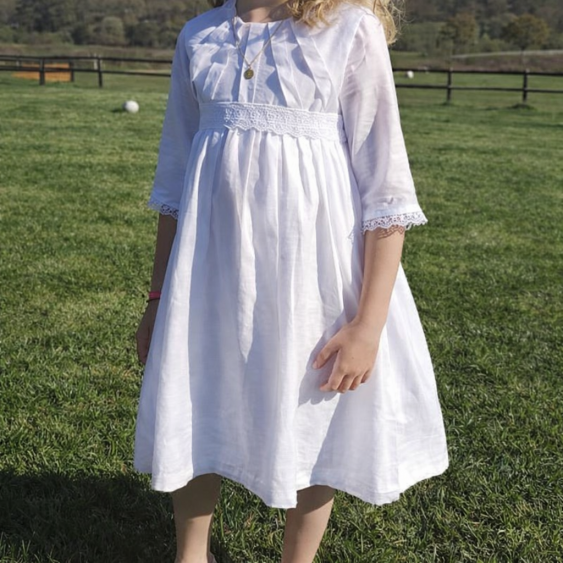 Robe Laurier, taille empire à plis - Dauphin-Dauphine